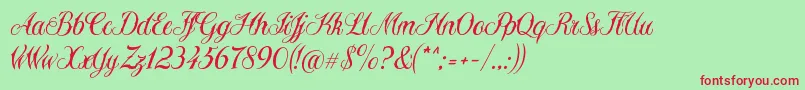 Sewstain Font – Red Fonts on Green Background