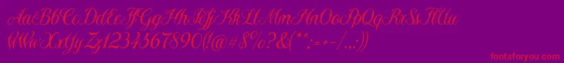 Sewstain Font – Red Fonts on Purple Background