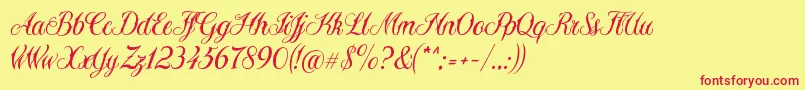 Sewstain Font – Red Fonts on Yellow Background