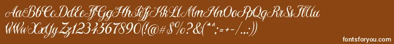 Sewstain Font – White Fonts on Brown Background