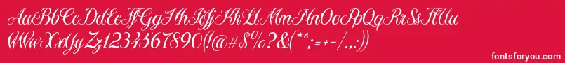 Sewstain Font – White Fonts on Red Background