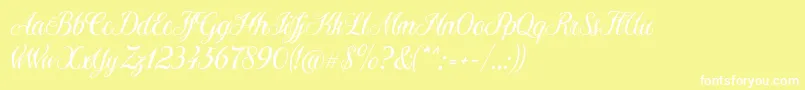 Sewstain Font – White Fonts on Yellow Background