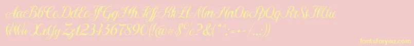 Sewstain Font – Yellow Fonts on Pink Background