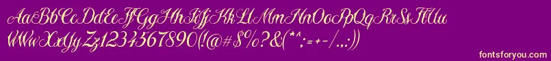 Sewstain Font – Yellow Fonts on Purple Background