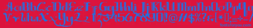 Jawapalsu Font – Blue Fonts on Red Background
