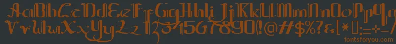 Шрифт Jawapalsu – коричневые шрифты на чёрном фоне