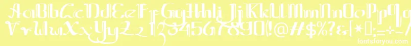Jawapalsu-Schriftart – Weiße Schriften auf gelbem Hintergrund