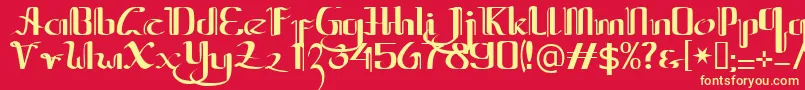 Jawapalsu Font – Yellow Fonts on Red Background