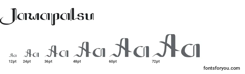 Размеры шрифта Jawapalsu