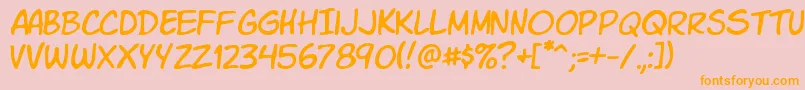 KomikaSlim Font – Orange Fonts on Pink Background