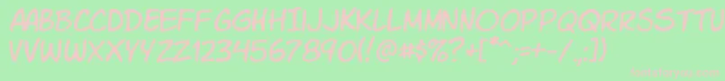 KomikaSlim Font – Pink Fonts on Green Background