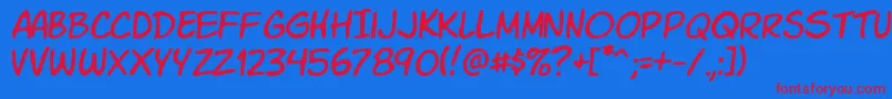 KomikaSlim Font – Red Fonts on Blue Background