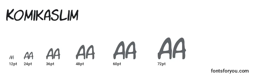 Размеры шрифта KomikaSlim
