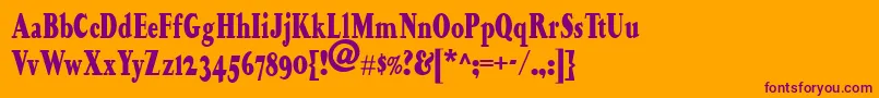 Happy Campers Nf Font – Purple Fonts on Orange Background