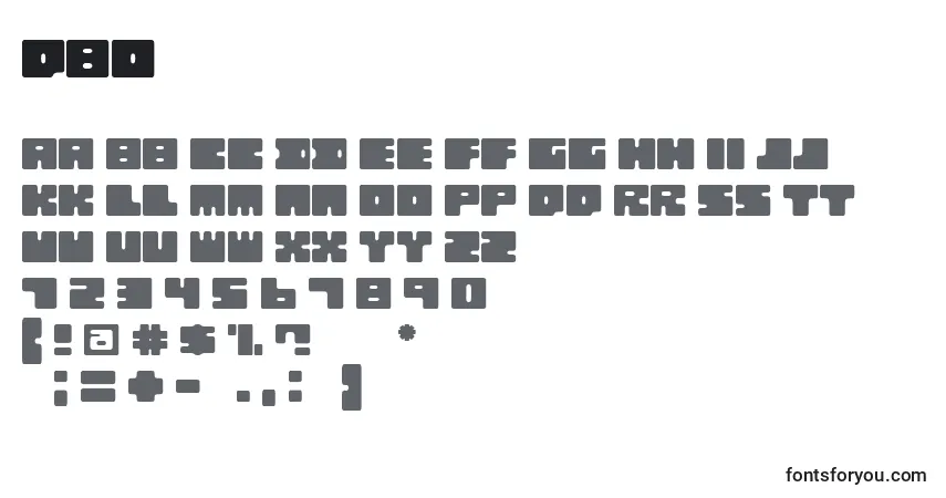 Schriftart QBo – Alphabet, Zahlen, spezielle Symbole