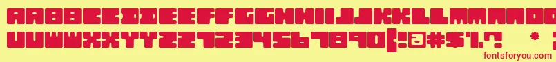 フォントQBo – 赤い文字の黄色い背景