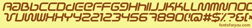 SciFiedItalic Font – Brown Fonts on Yellow Background