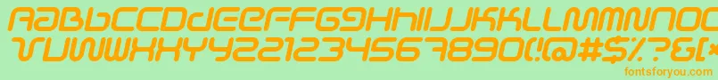 SciFiedItalic Font – Orange Fonts on Green Background