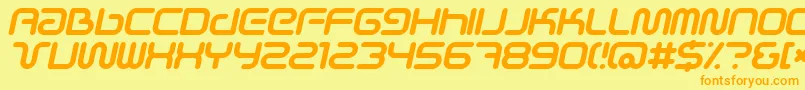 SciFiedItalic Font – Orange Fonts on Yellow Background