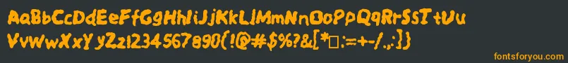 Saiba mais sobre a fonte Spookysquiggles Fonte Spookysquiggles – fontes laranjas em um fundo preto