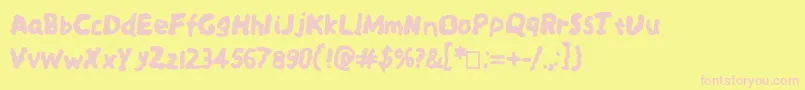 Spookysquiggles Font – Pink Fonts on Yellow Background