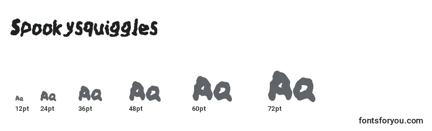 Spookysquiggles Font Sizes