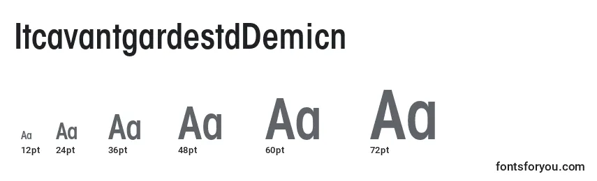 ItcavantgardestdDemicn Font Sizes