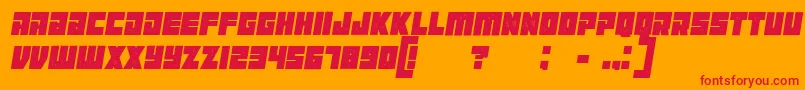 ManiacgrungedItalic Font – Red Fonts on Orange Background