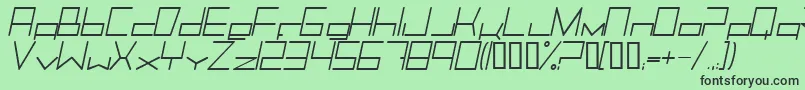 Trancemili Font – Black Fonts on Green Background