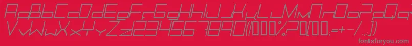 フォントTrancemili – 赤い背景に灰色の文字
