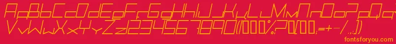 Trancemili Font – Orange Fonts on Red Background