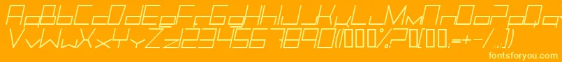 Trancemili Font – Yellow Fonts on Orange Background