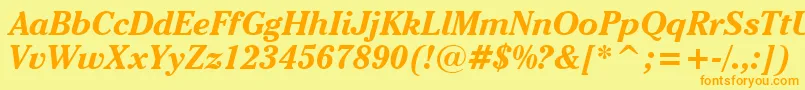 CheltenhamItcBoldItalicBt Font – Orange Fonts on Yellow Background