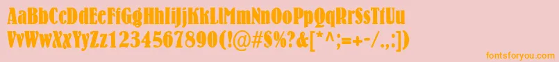 BernhardcondensedRegular Font – Orange Fonts on Pink Background