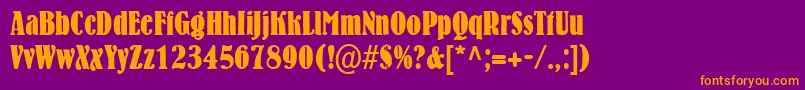 BernhardcondensedRegular Font – Orange Fonts on Purple Background