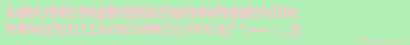 BernhardcondensedRegular Font – Pink Fonts on Green Background