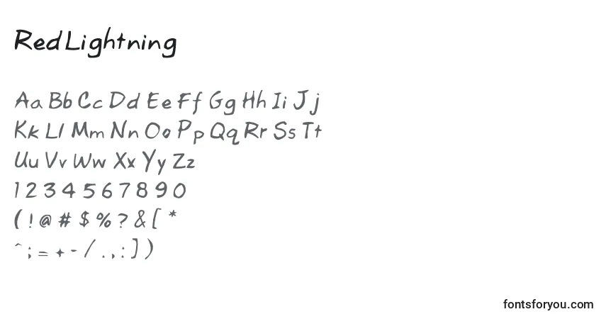 Fuente RedLightning - alfabeto, números, caracteres especiales