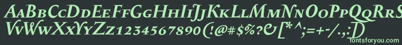 Шрифт SerapioniiscBolditalic – зелёные шрифты на чёрном фоне