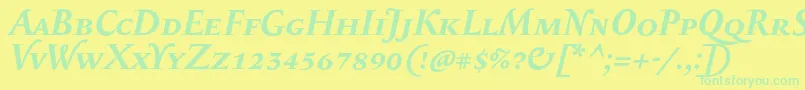 SerapioniiscBolditalic Font – Green Fonts on Yellow Background