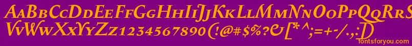 SerapioniiscBolditalic Font – Orange Fonts on Purple Background