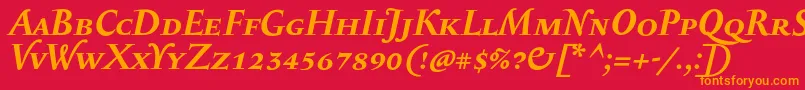 SerapioniiscBolditalic Font – Orange Fonts on Red Background