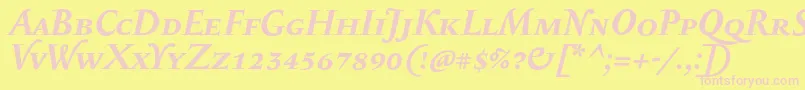 SerapioniiscBolditalic Font – Pink Fonts on Yellow Background