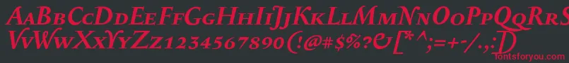 SerapioniiscBolditalic-Schriftart – Rote Schriften auf schwarzem Hintergrund