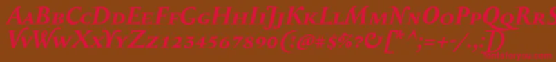 SerapioniiscBolditalic Font – Red Fonts on Brown Background