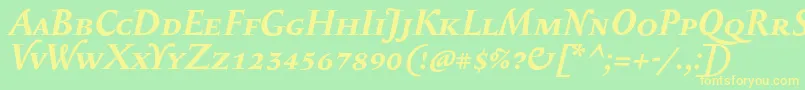 SerapioniiscBolditalic Font – Yellow Fonts on Green Background