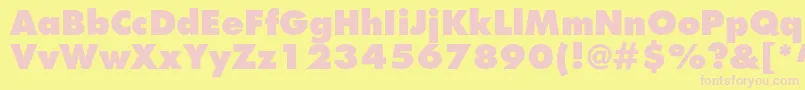 Favoritextraboldc Font – Pink Fonts on Yellow Background