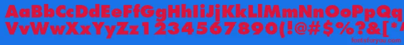 フォントFavoritextraboldc – 赤い文字の青い背景