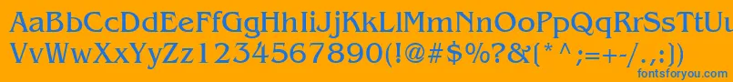 BangleNormal Font – Blue Fonts on Orange Background