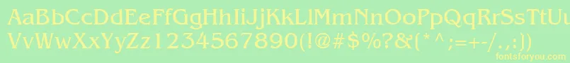 BangleNormal Font – Yellow Fonts on Green Background