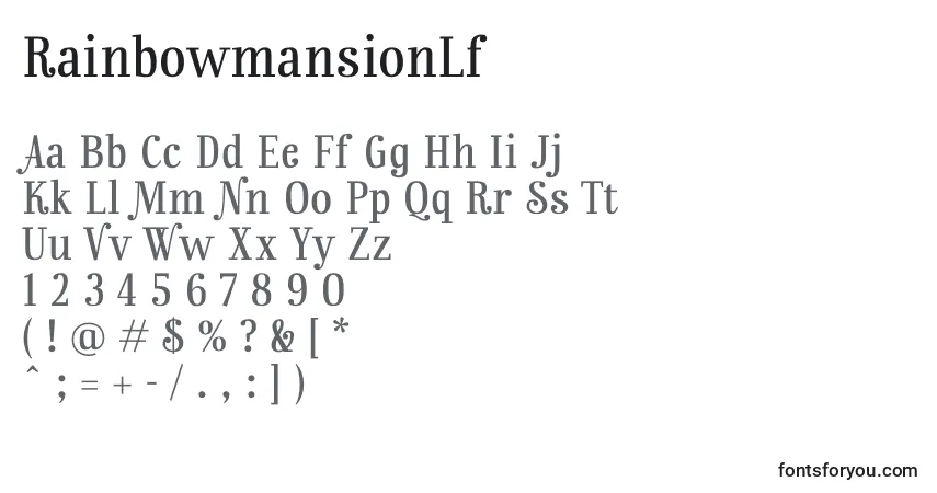 A fonte RainbowmansionLf – alfabeto, números, caracteres especiais